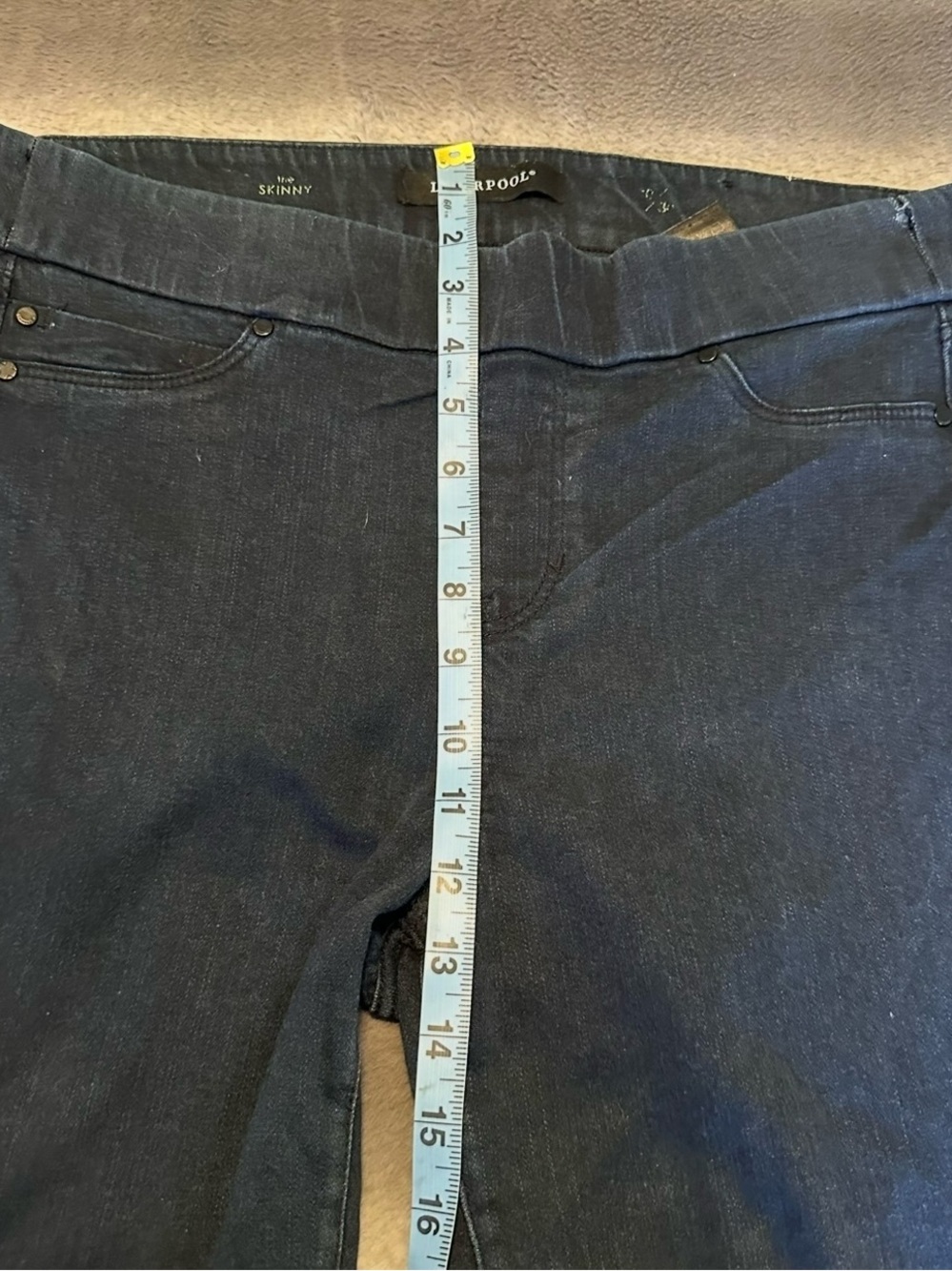 Liverpool The Skinny Dark Wash High Rise Pull-On Jeans Size 10 - Picture 7 of 10